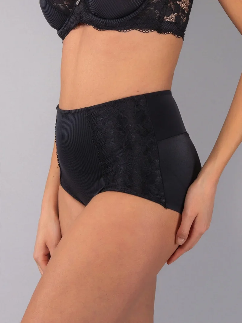 AR39 Guaina da donna con pizzo - nero
