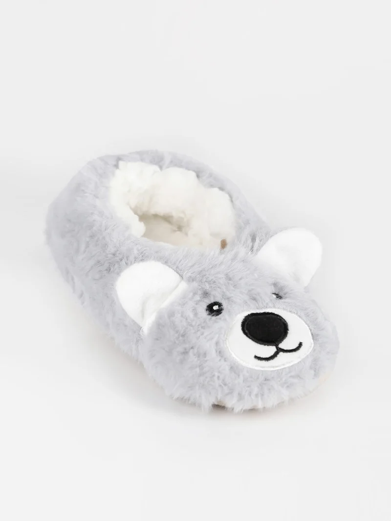 Babbucce bambini con pelo - grigio chiaro