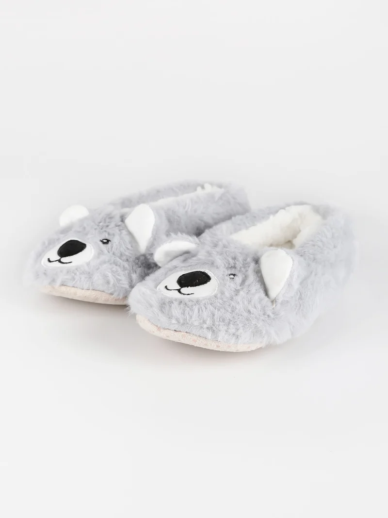 Babbucce bambini con pelo - grigio chiaro