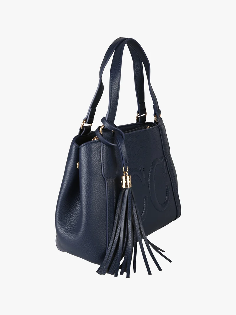Borsa donna mini tote in ecopelle - blu scuro