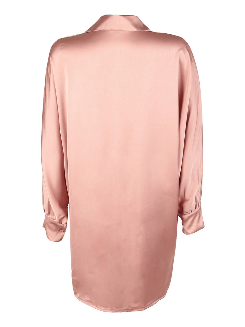 Maxi camicia donna con manica a pipistrello - rosa