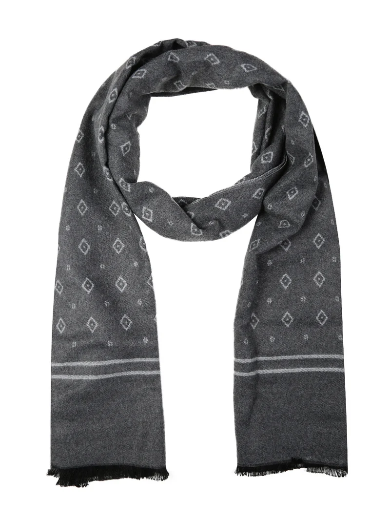 Sciarpa uomo con stampe - grigio