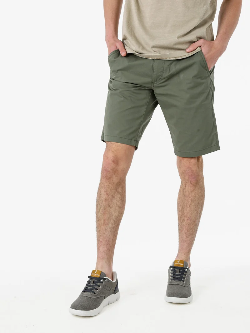 Bermuda da uomo in misto cotone - militare