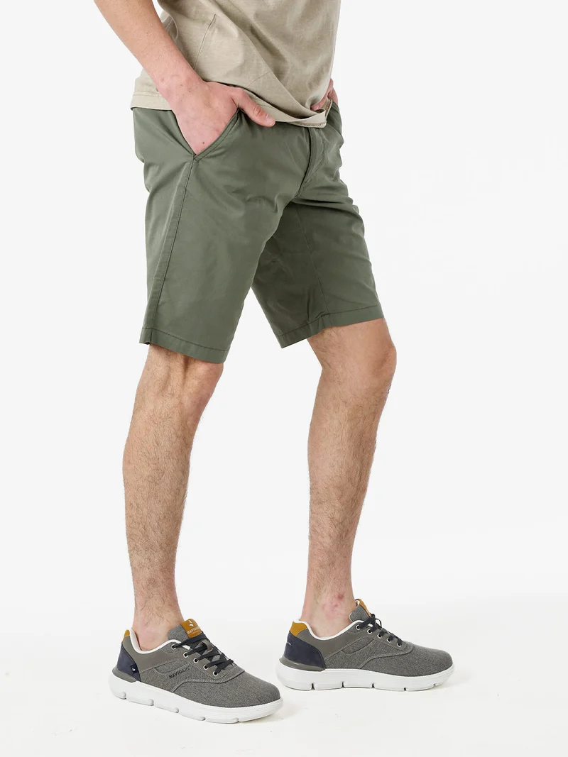 Bermuda da uomo in misto cotone - militare
