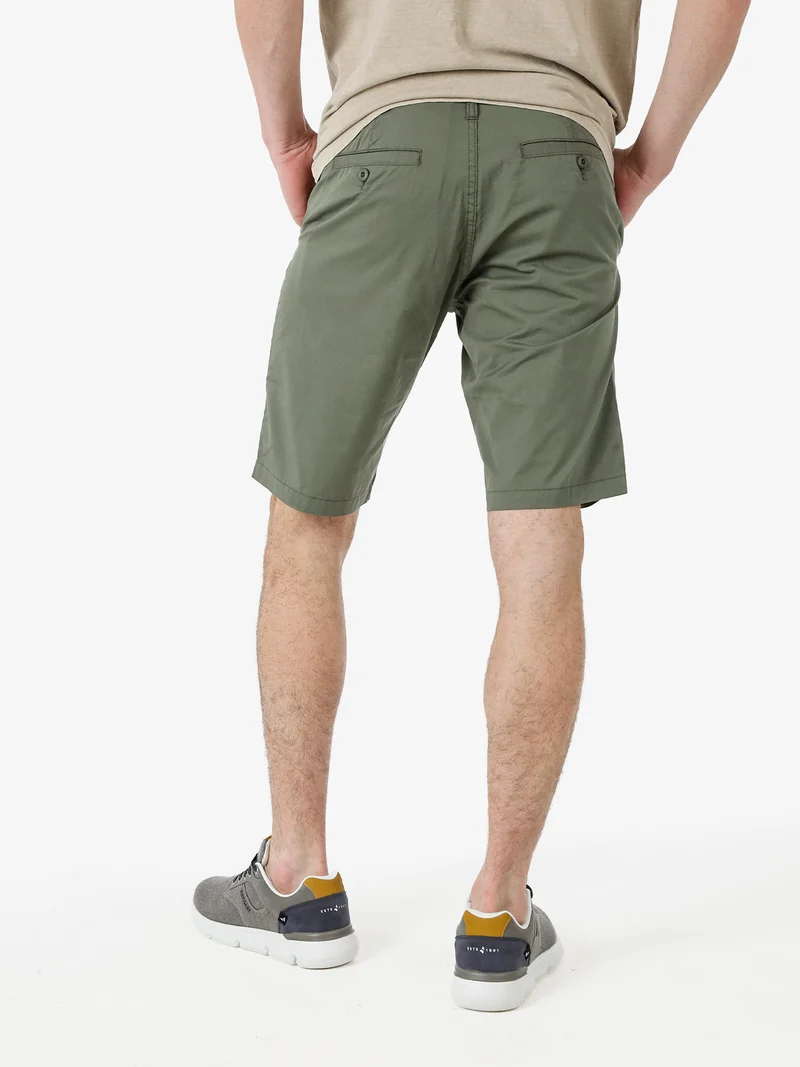 Bermuda da uomo in misto cotone - militare