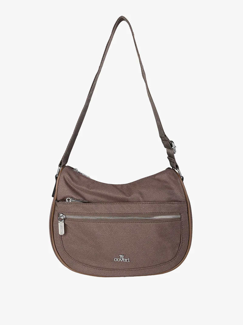 Borsa a tracolla da donna in nylon - moro