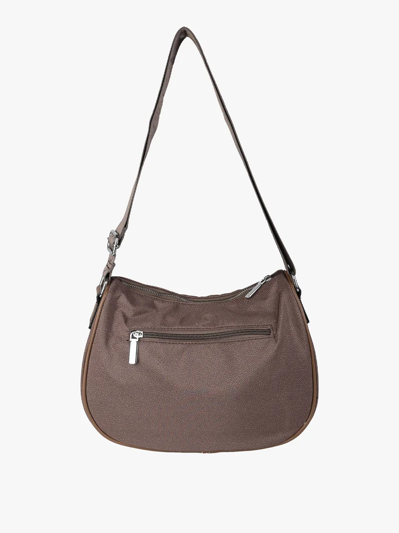 Borsa a tracolla da donna in nylon - moro