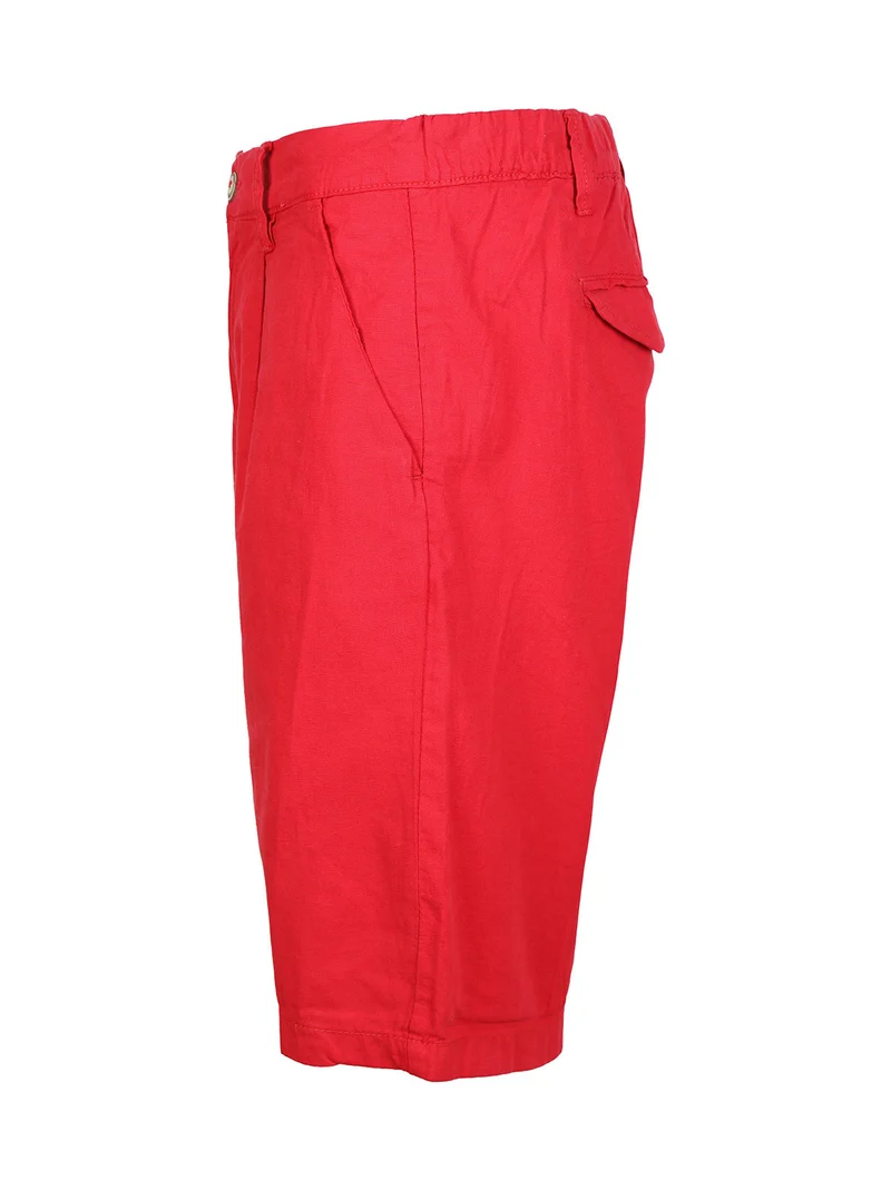 Bermuda in lino da uomo - rosso