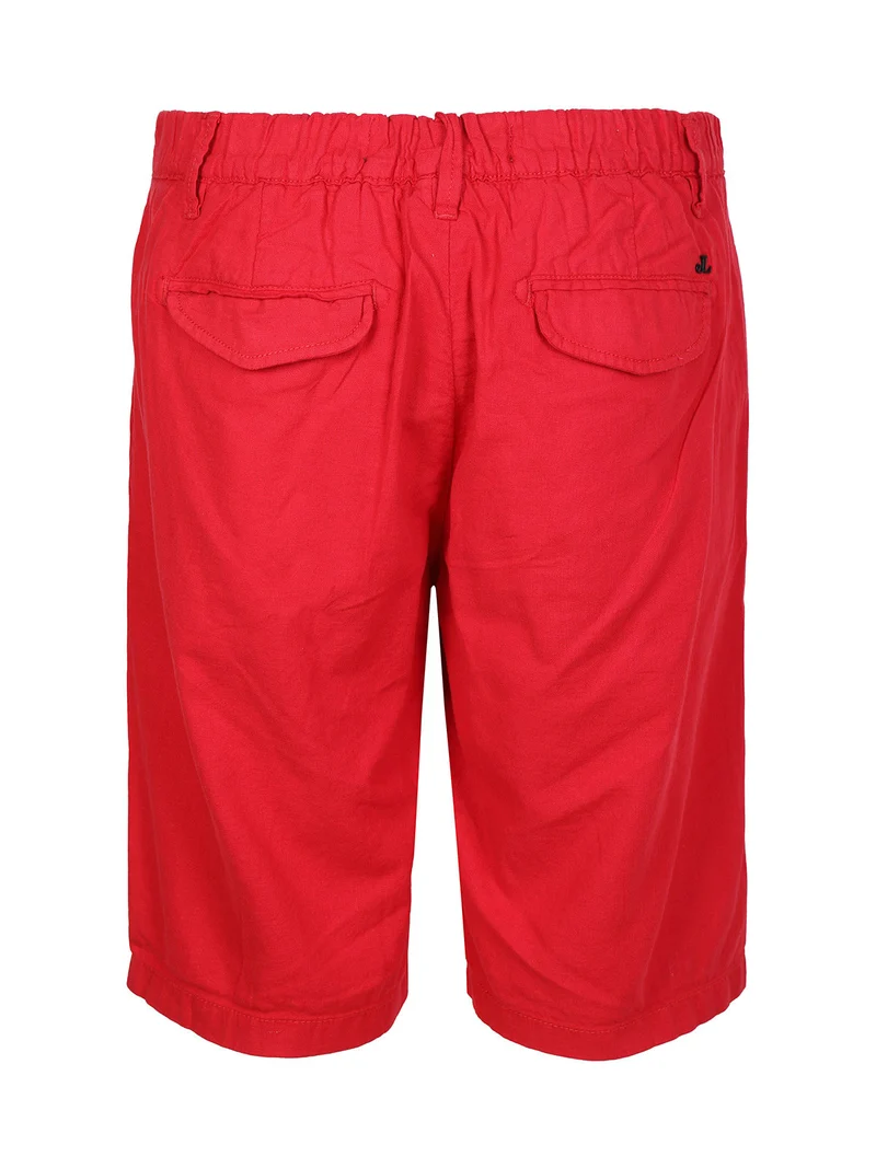 Bermuda in lino da uomo - rosso