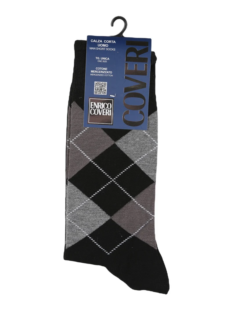 Calze corte da uomo a rombi - grigio