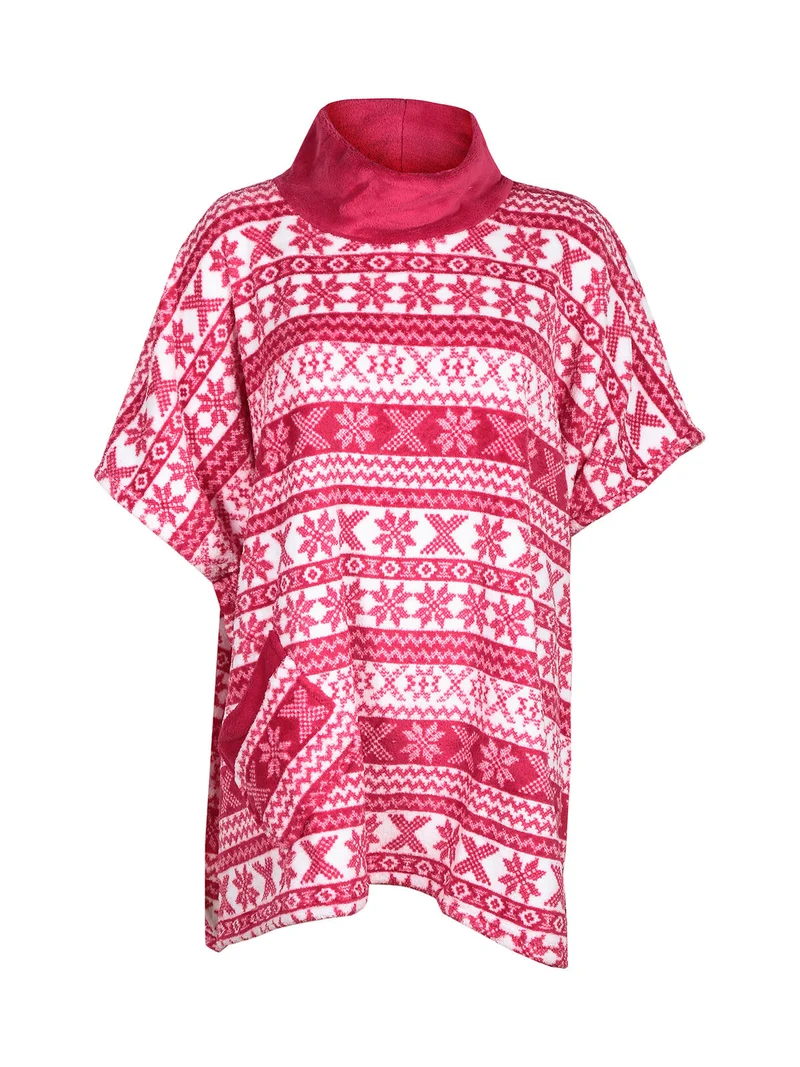 Poncho natalizio donna - rosso