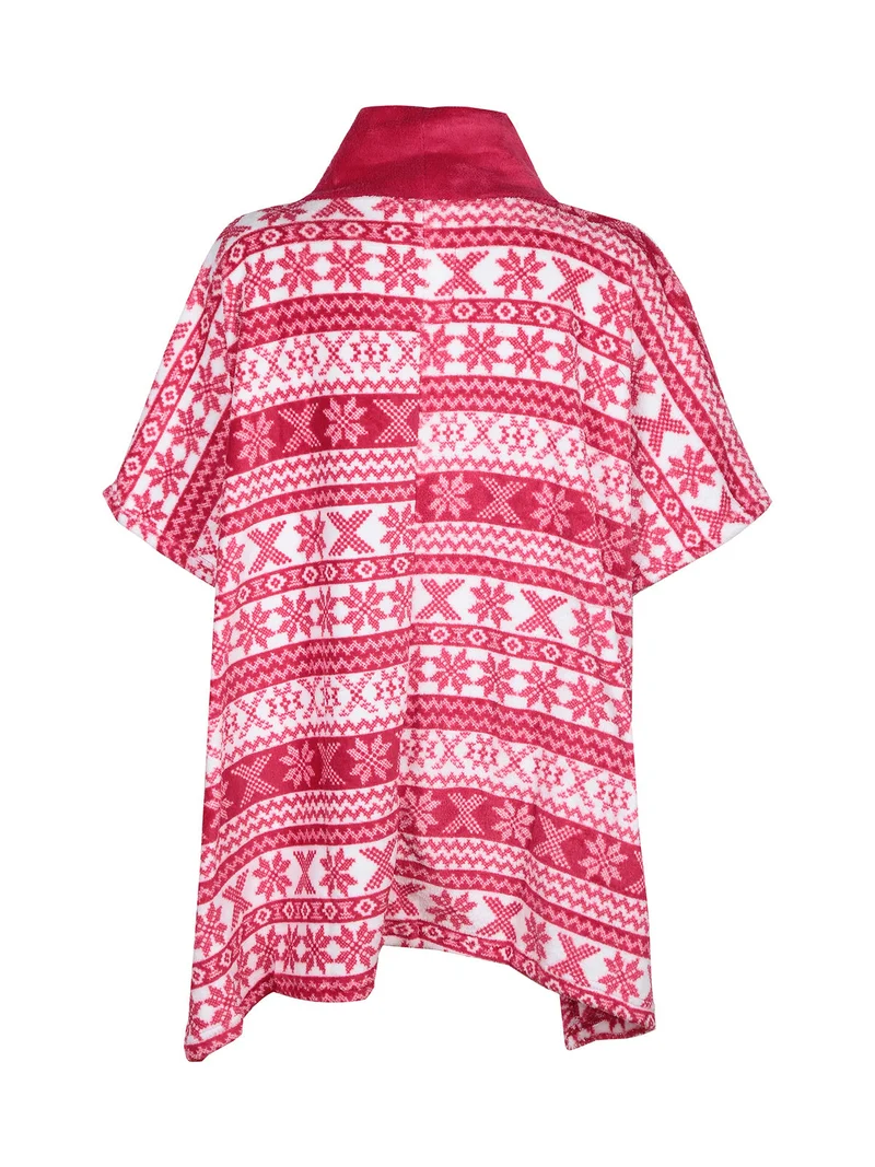 Poncho natalizio donna - rosso