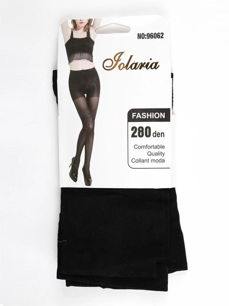 Collant donna 280 denari ricamate - nero