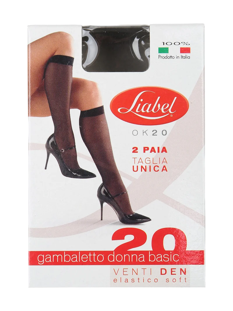 Confezione da 2 paia gambaletti donna 20 DENARI - nero