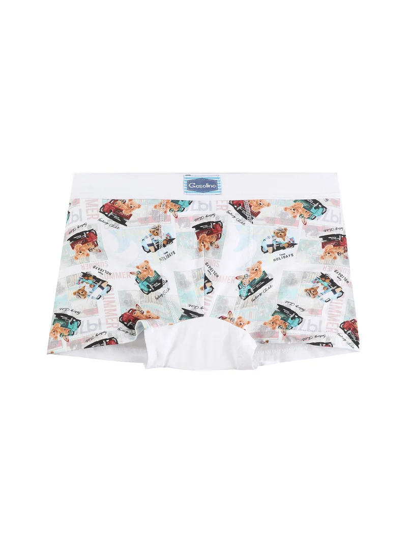 Boxer da bambino con stampe - bianco