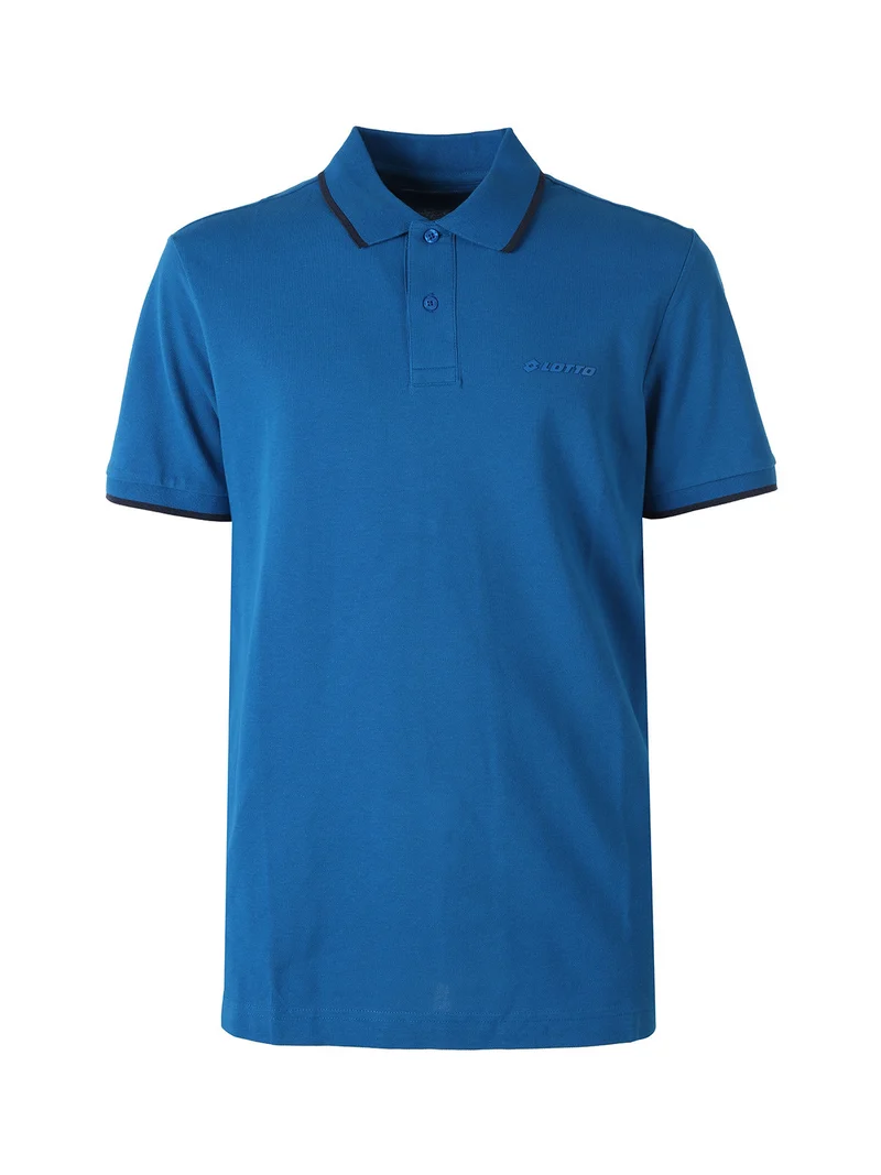 Polo da uomo in cotone a maniche corte - bluette