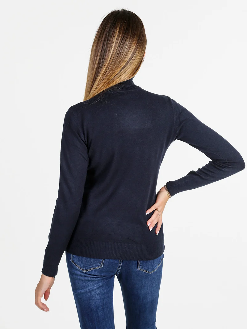 Maglia donna dolcevita - blu scuro