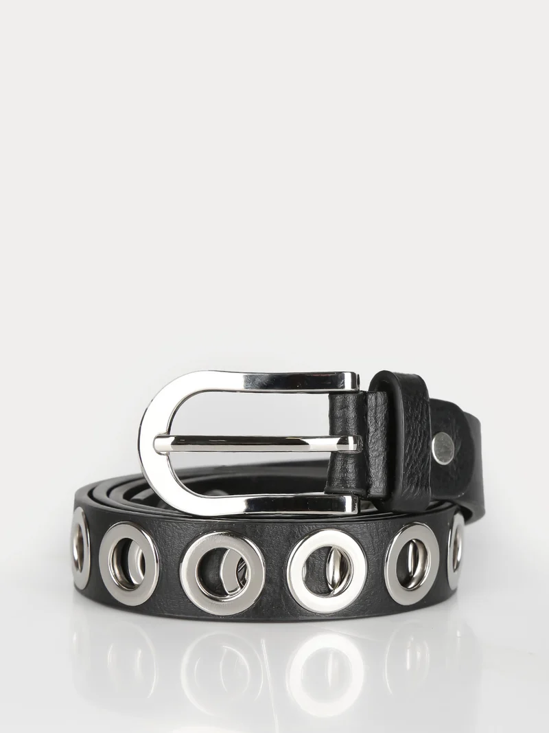 Cintura donna con occhielli - nero