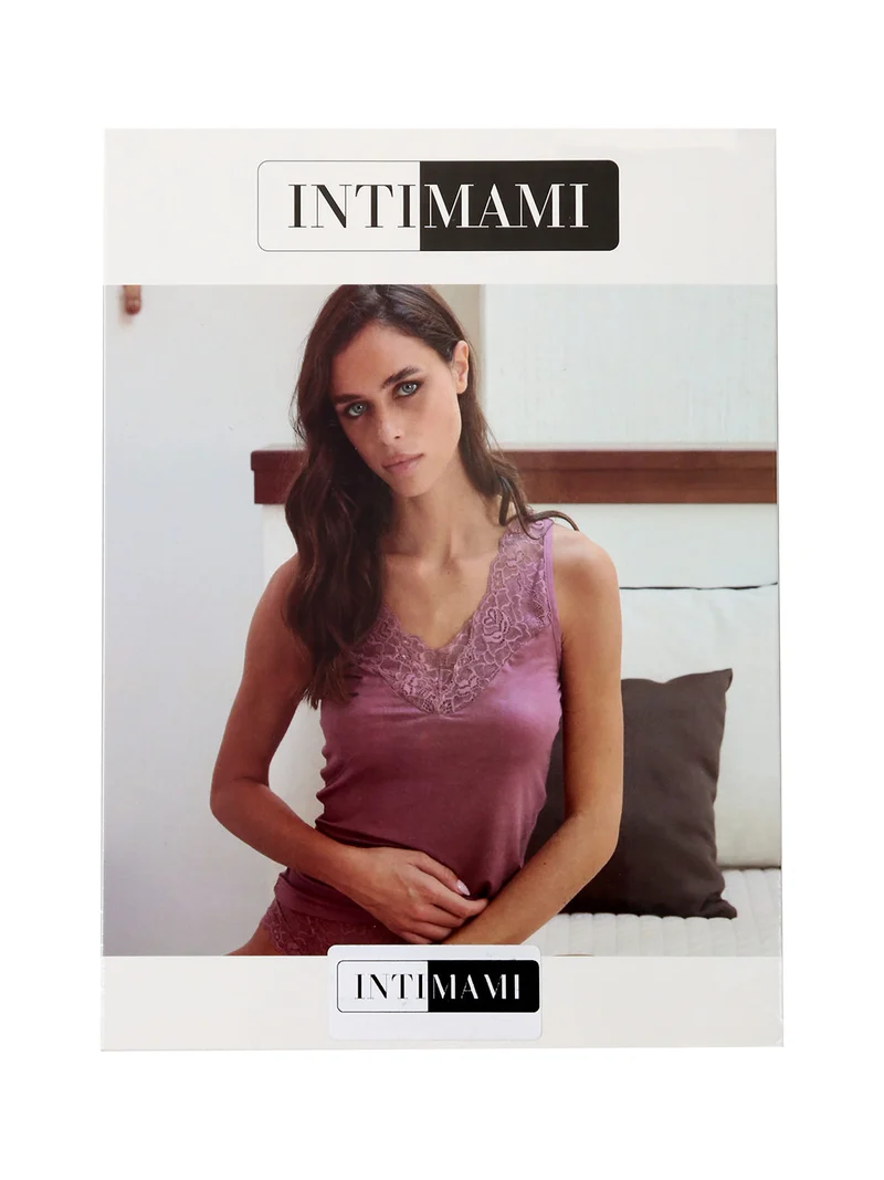 Top donna a spalla larga con scollo di pizzo - nero