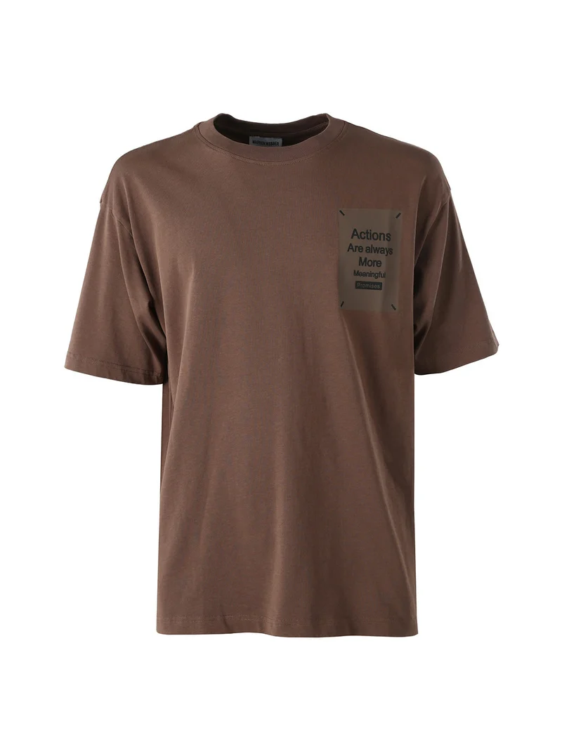 T-shirt oversize da uomo in cotone - caffè