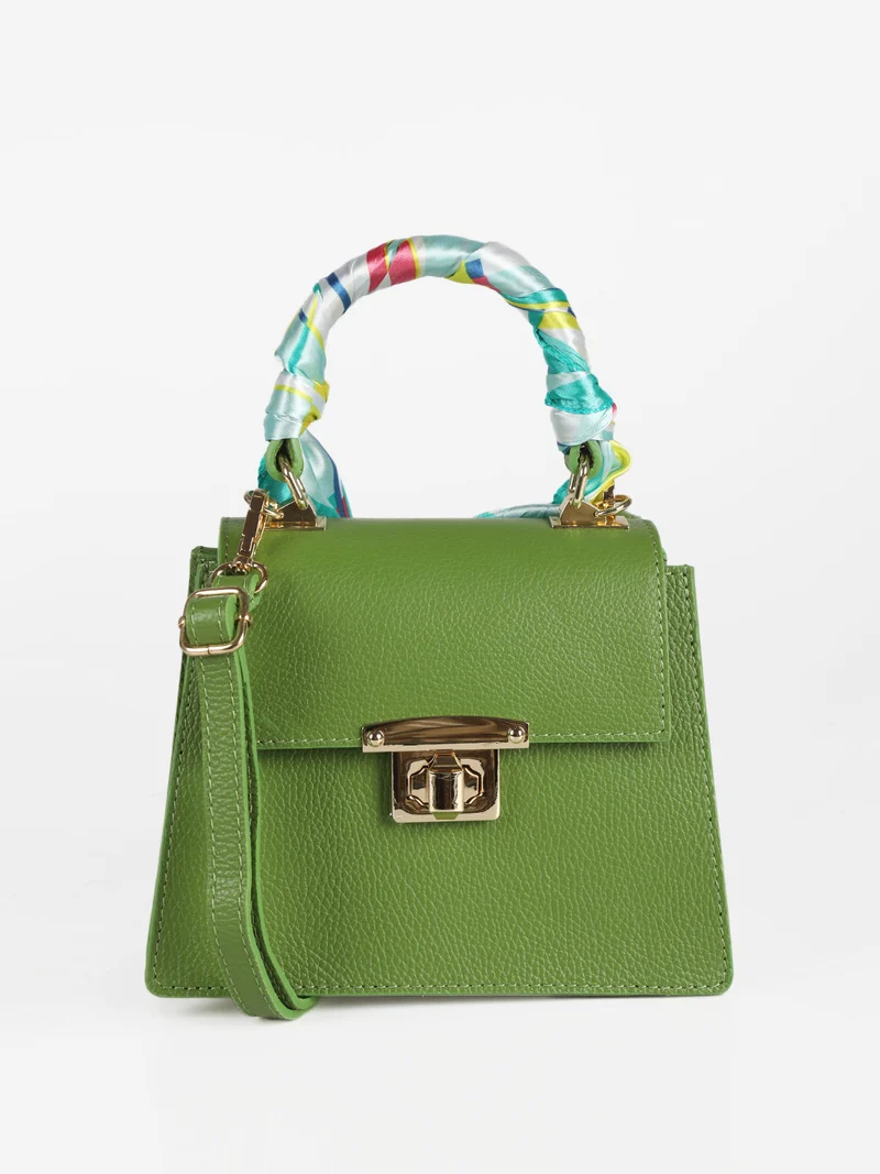 Borsetta in pelle con tracolla - verde