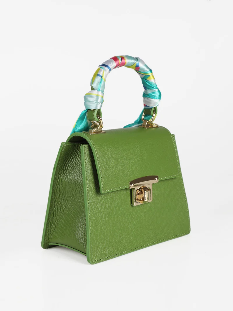 Borsetta in pelle con tracolla - verde