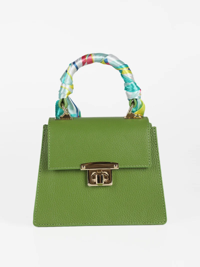 Borsetta in pelle con tracolla - verde