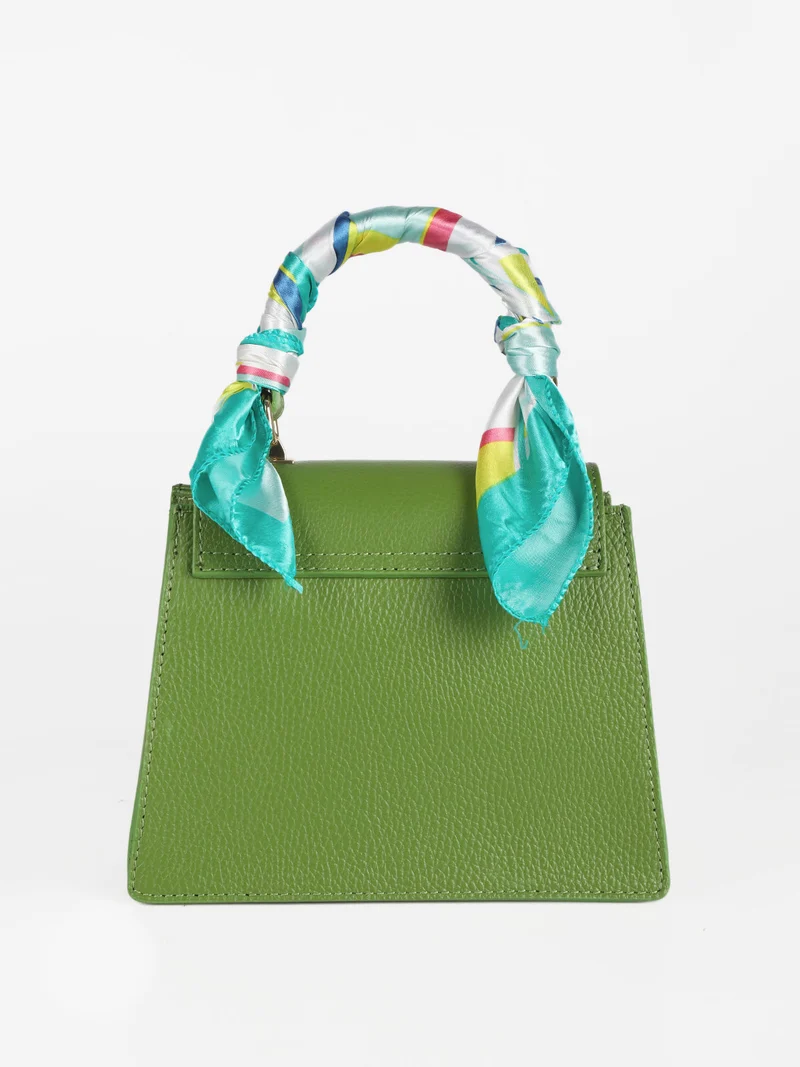 Borsetta in pelle con tracolla - verde