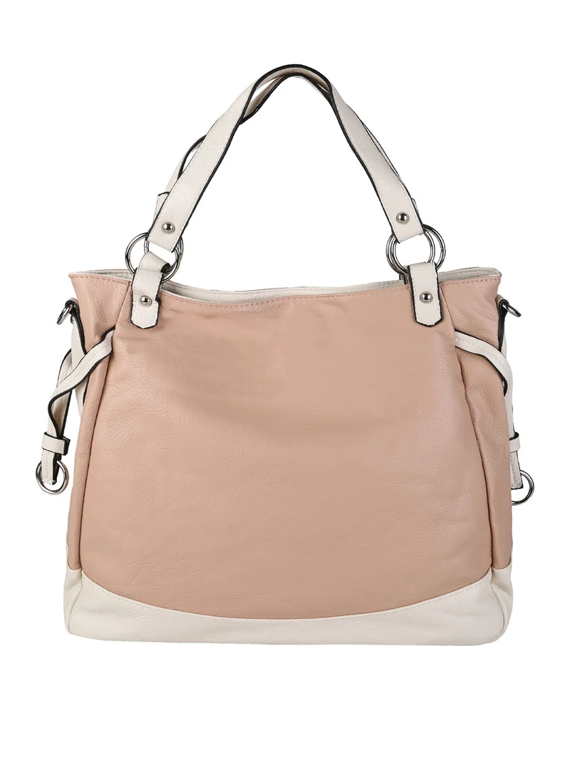 Borsa a spalla da donna bicolore - rosa