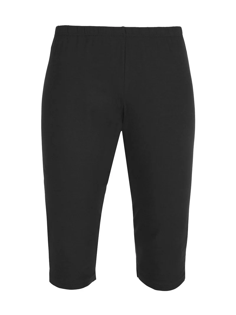 Pinocchietti donna in cotone con elastico in vita - nero