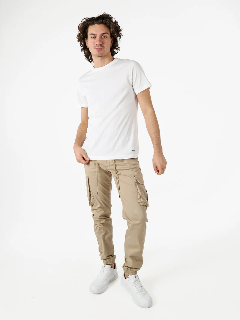 T-shirt girocollo da uomo in cotone - bianco