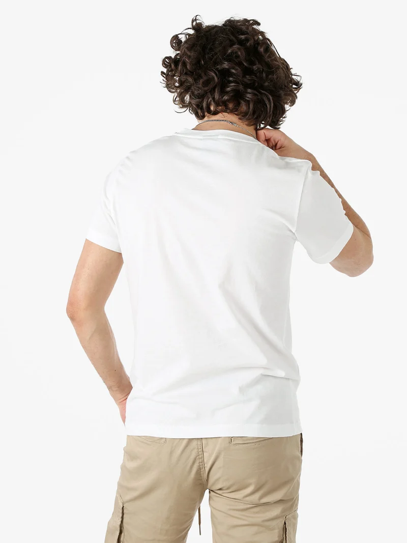T-shirt girocollo da uomo in cotone - bianco