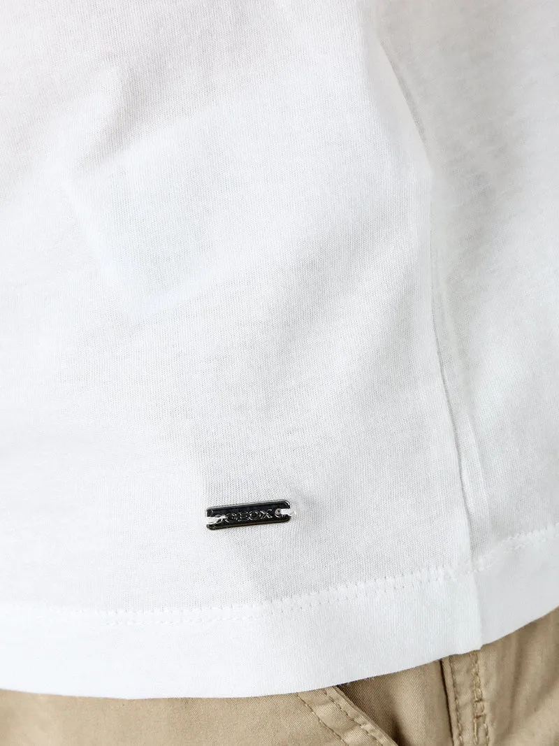 T-shirt girocollo da uomo in cotone - bianco