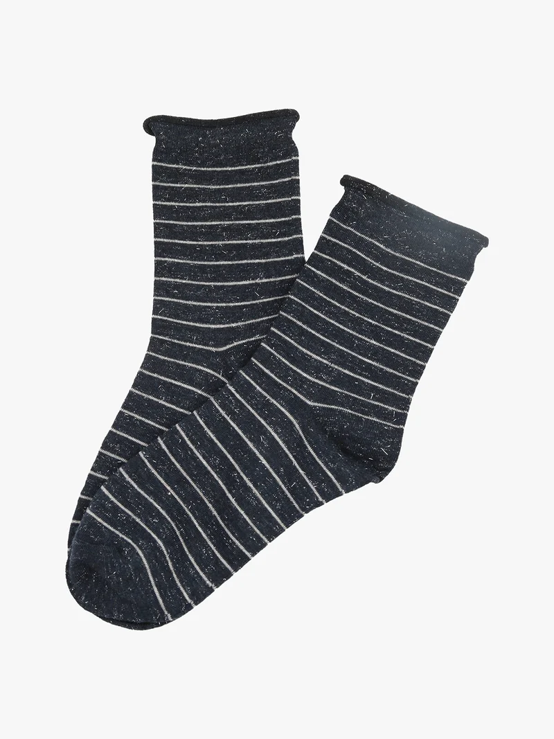 Calze corte da donna a righe - blu scuro