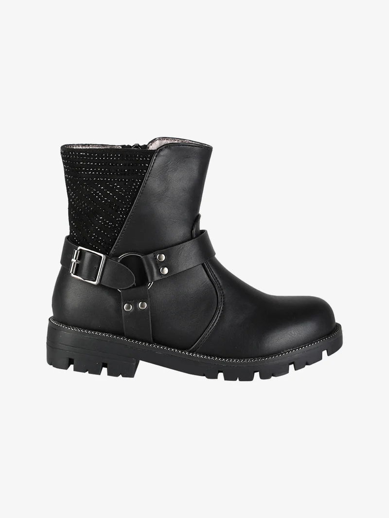 Stivaletti da ragazza con strass - nero