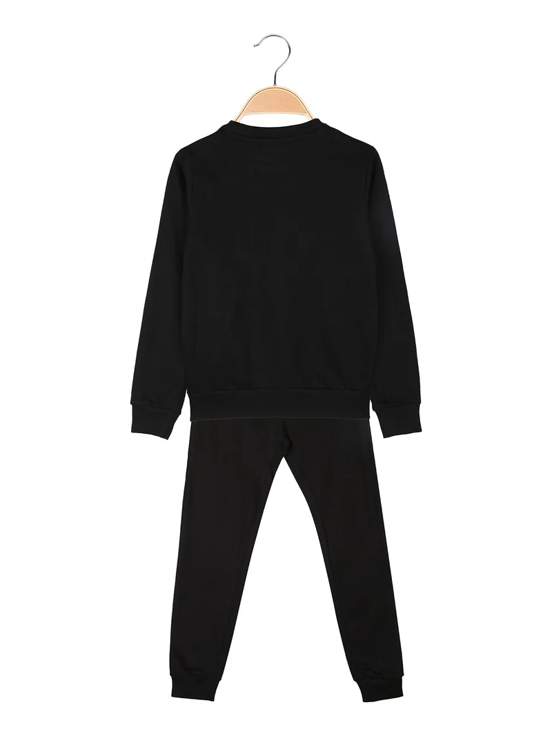 Completo girocollo da ragazza 2 pezzi - nero