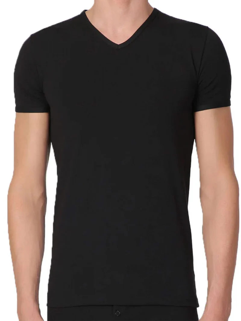 Maglia intima uomo scollo V - nero