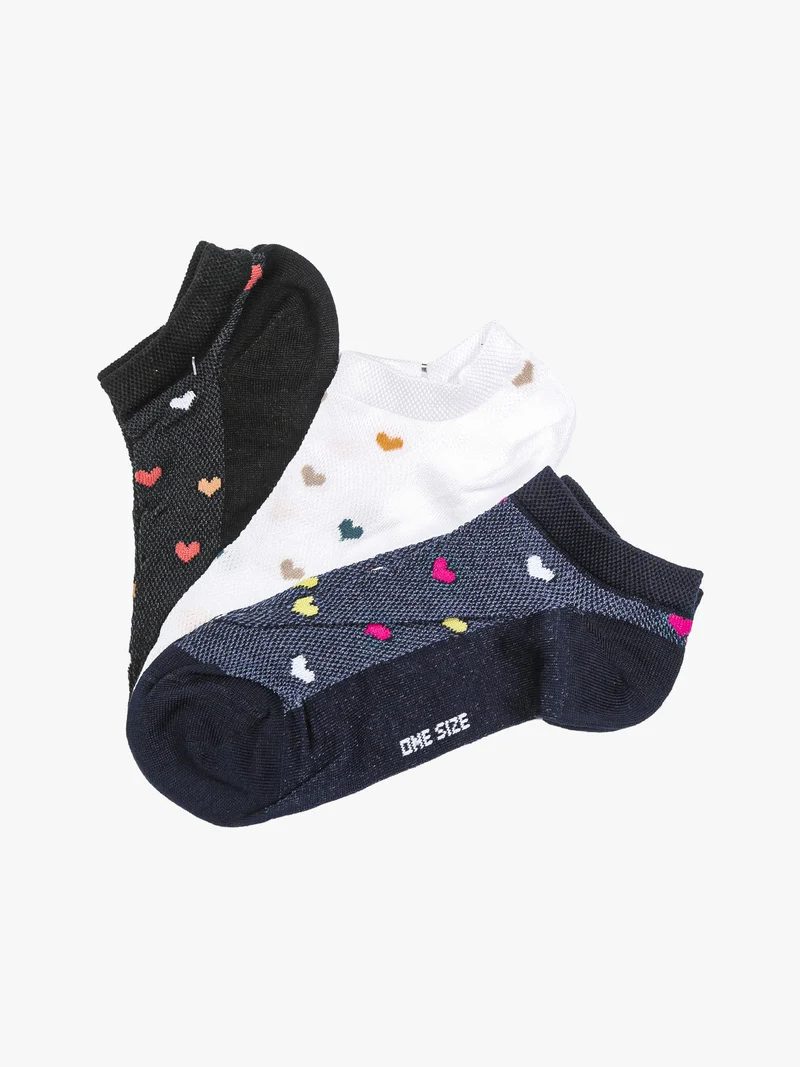 Confezione da 3 paia di calze corte da donna in cotone - bianco