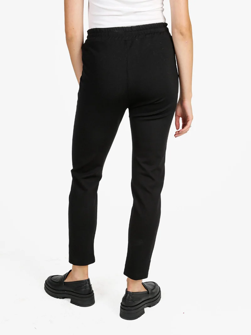 Pantaloni donna jogger con coulisse - nero