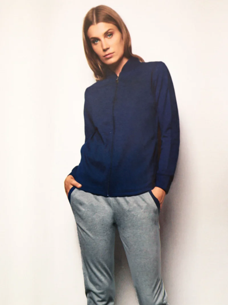 Completo donna 2 pezzi in cotone - blu
