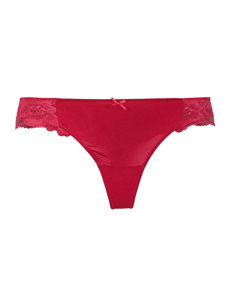 Perizoma rosso con pizzo - rosso