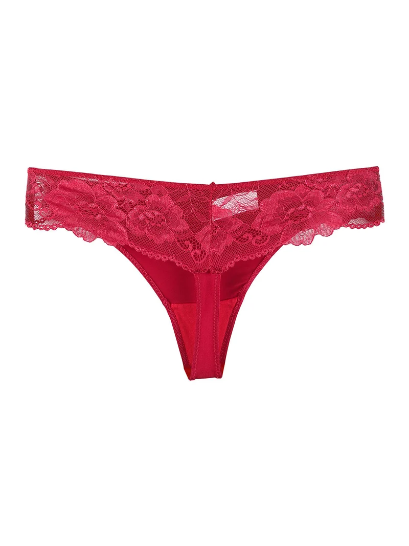 Perizoma rosso con pizzo - rosso