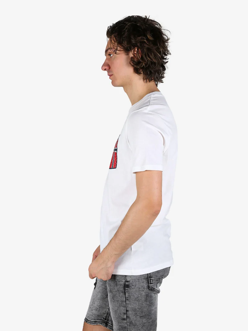 T-shirt da uomo in cotone con stampa - bianco