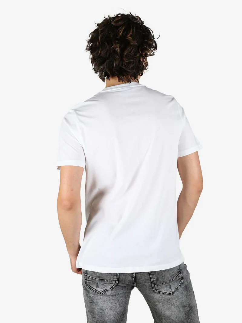T-shirt da uomo in cotone con stampa - bianco