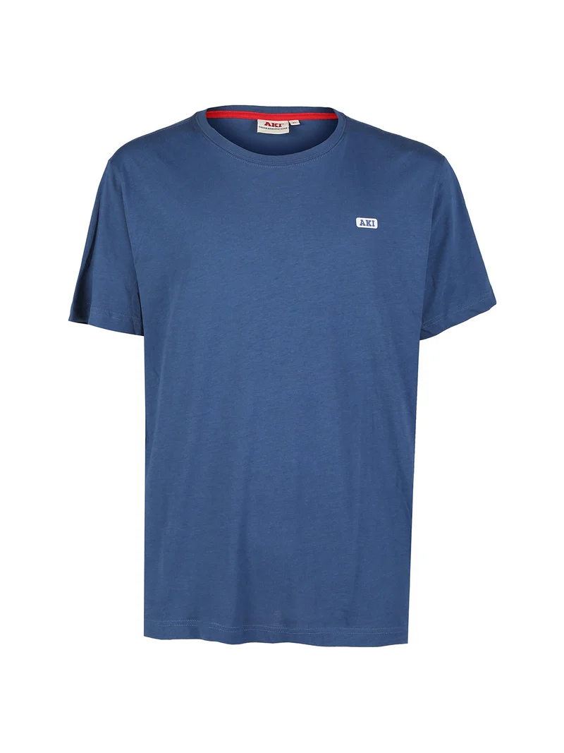 T-shirt uomo in cotone tinta unita - blu