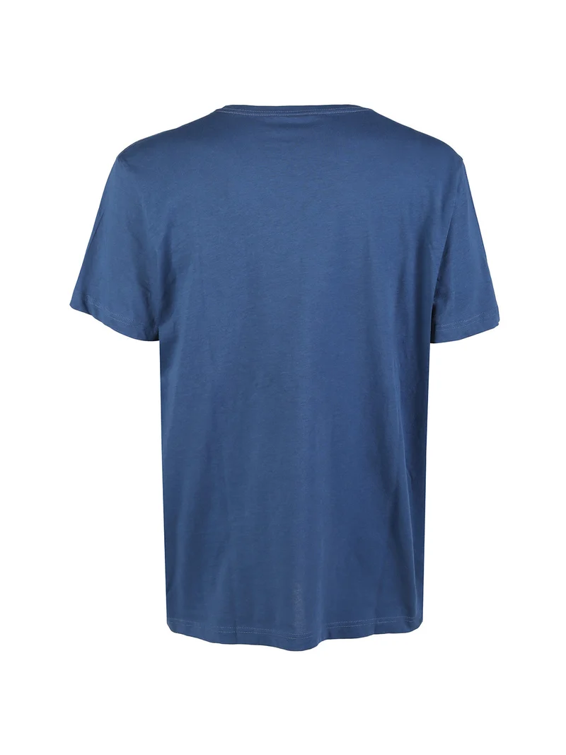 T-shirt uomo in cotone tinta unita - blu