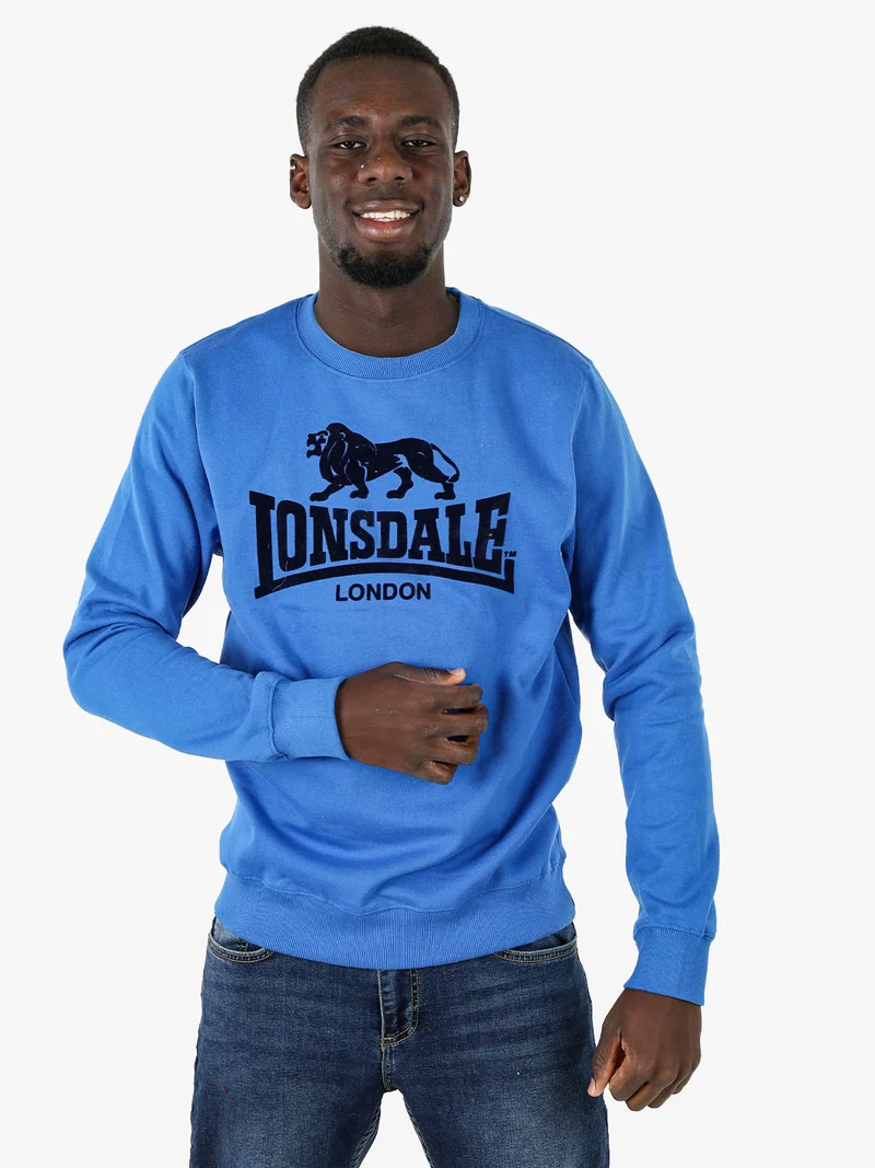 Felpa girocollo da uomo con logo - blu