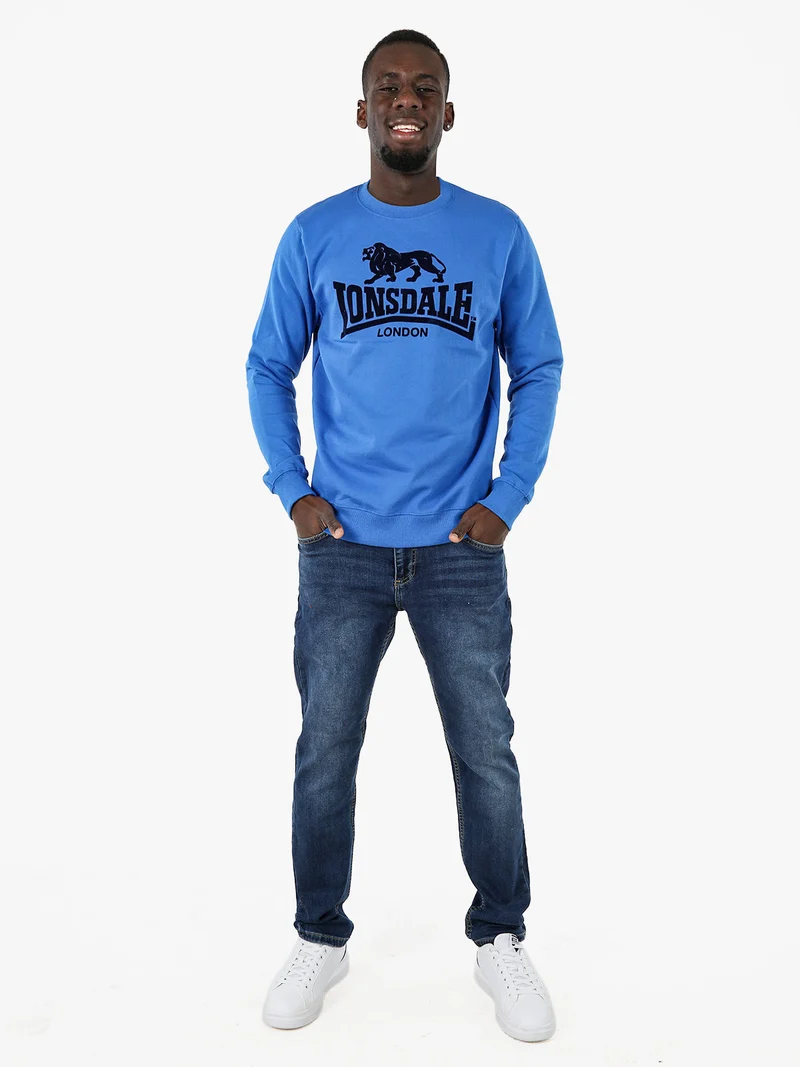 Felpa girocollo da uomo con logo - blu