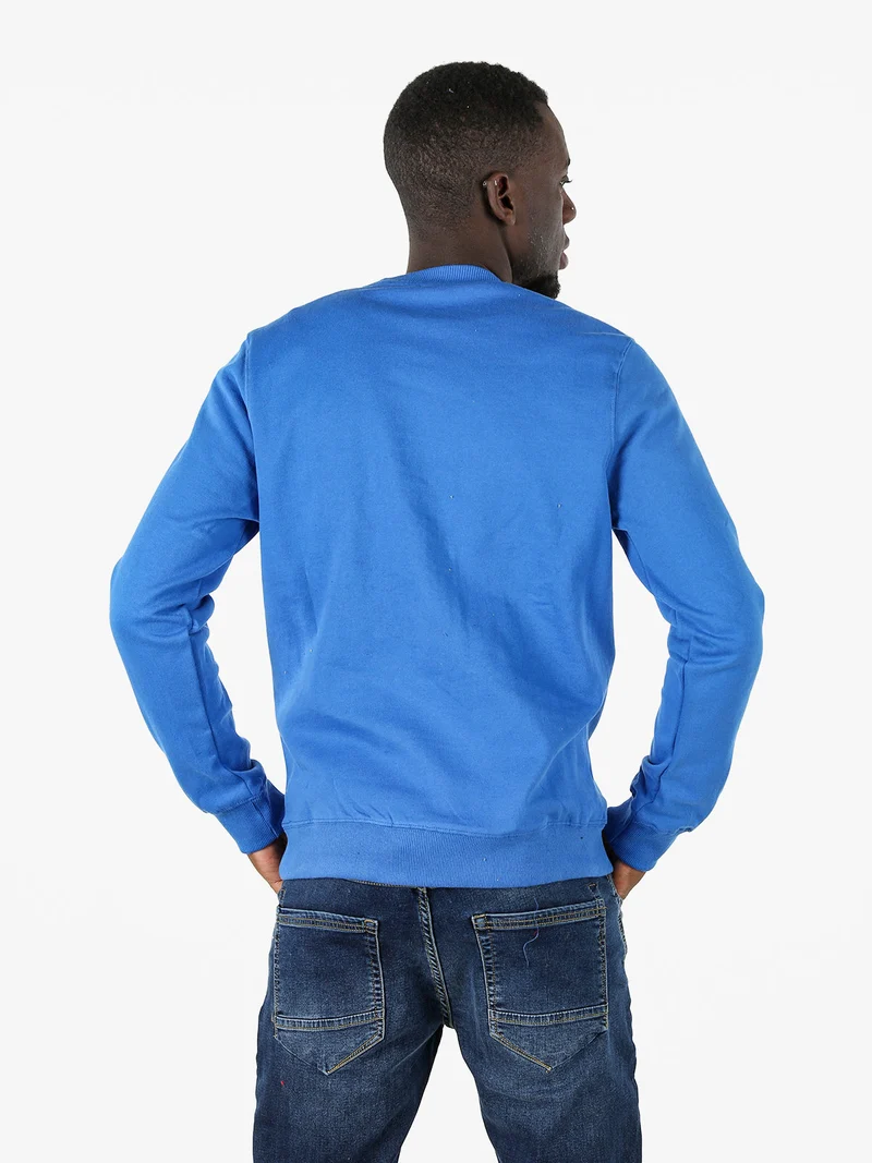 Felpa girocollo da uomo con logo - blu