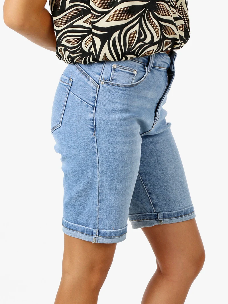 Shorts in jeans da donna a vita alta - jeans